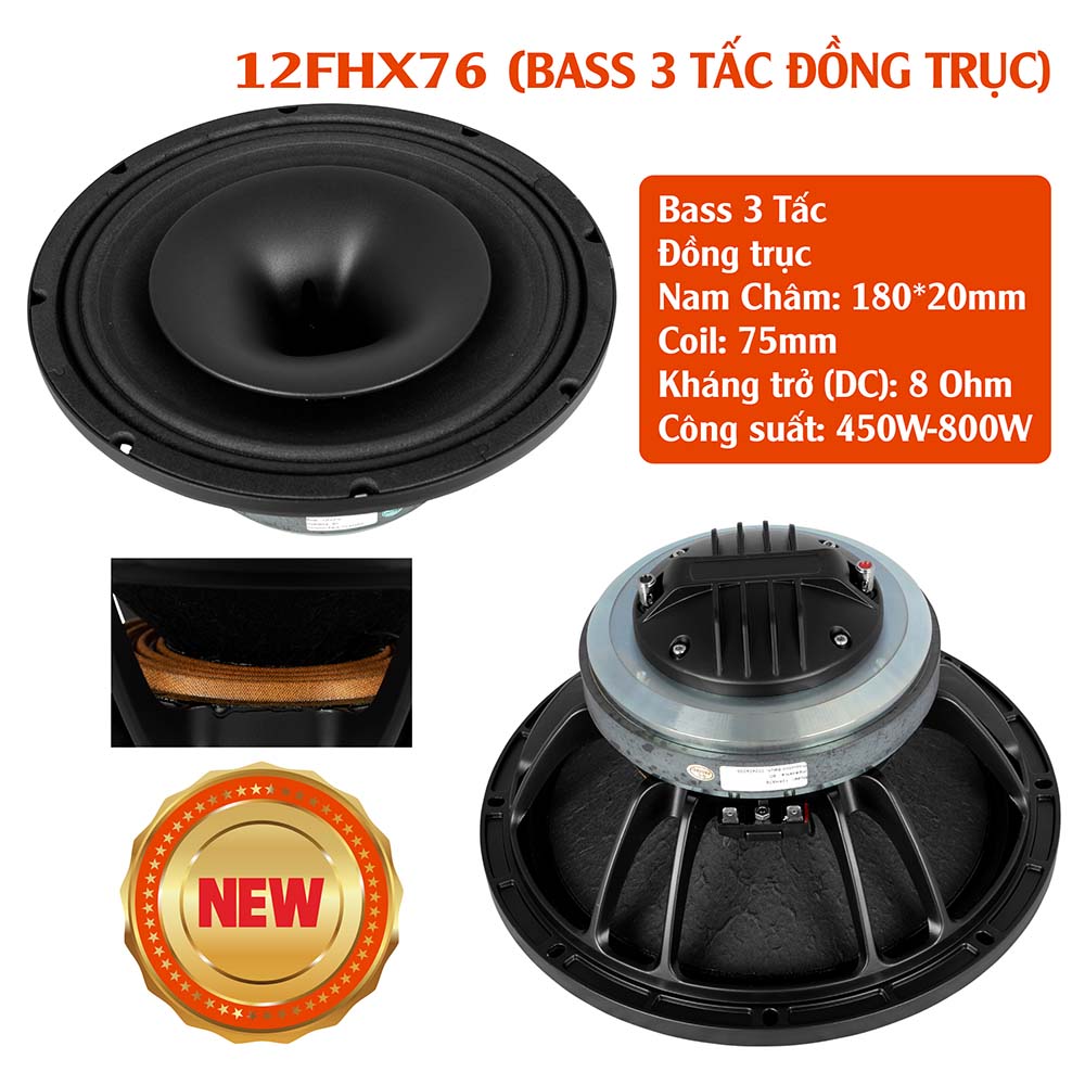 BASS 3 TẤC ĐỒNG TRỤC 12FHX76