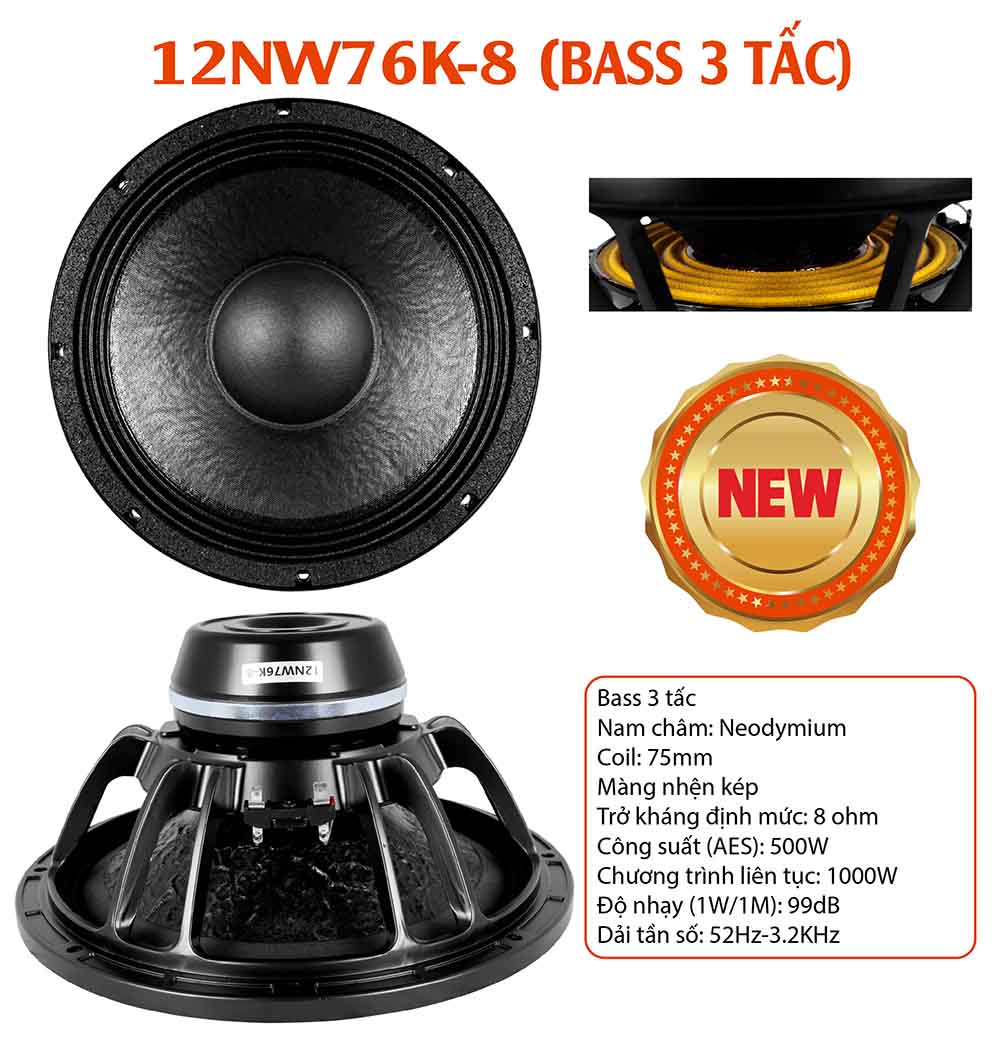 12NW76K-8 (BASS 3 TẤC)