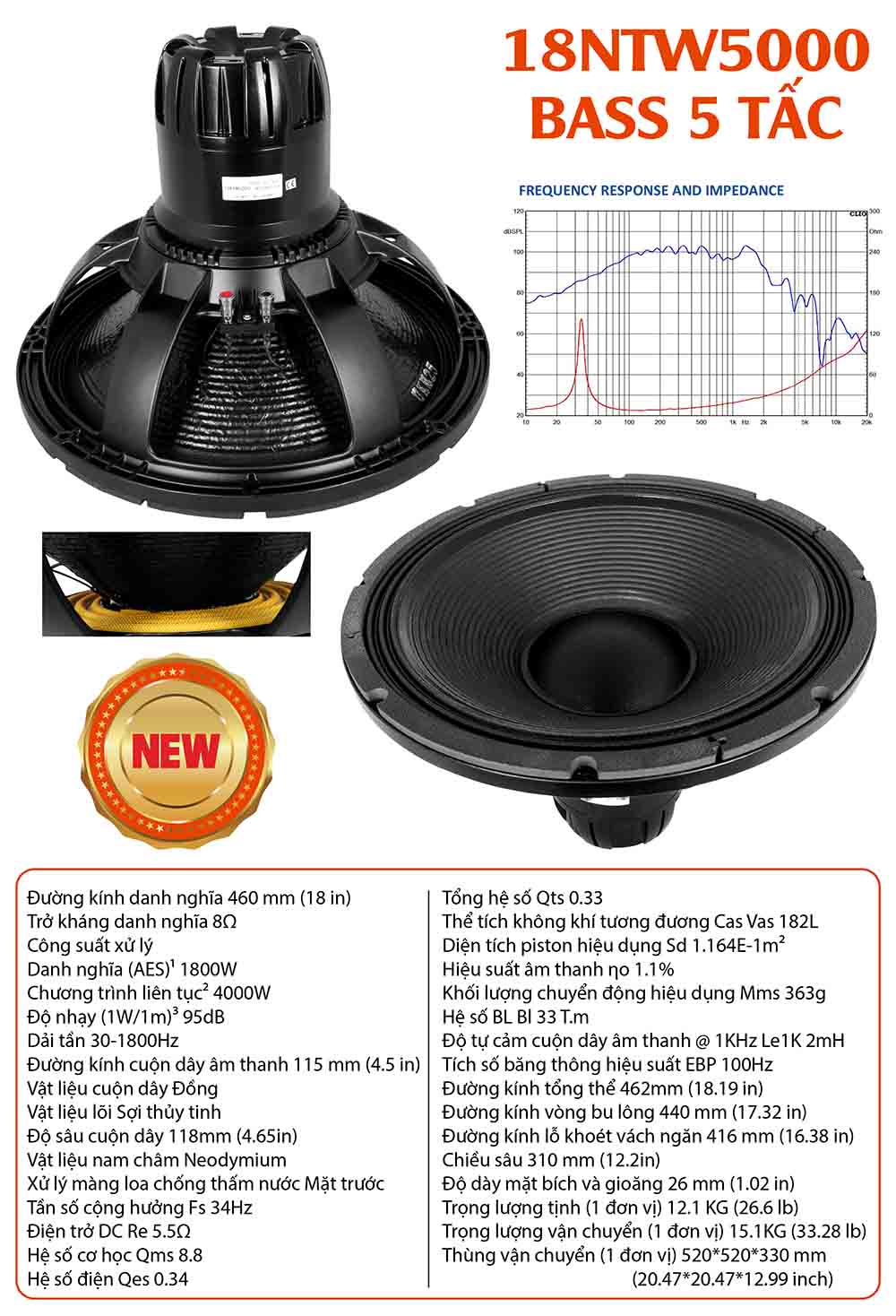 Bass 5 tấc 18NTW5000