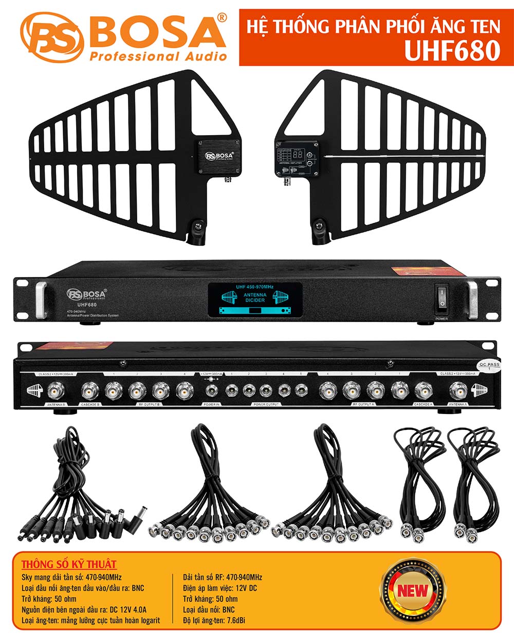 Hệ thống phân phối ăng ten bosa UHF680