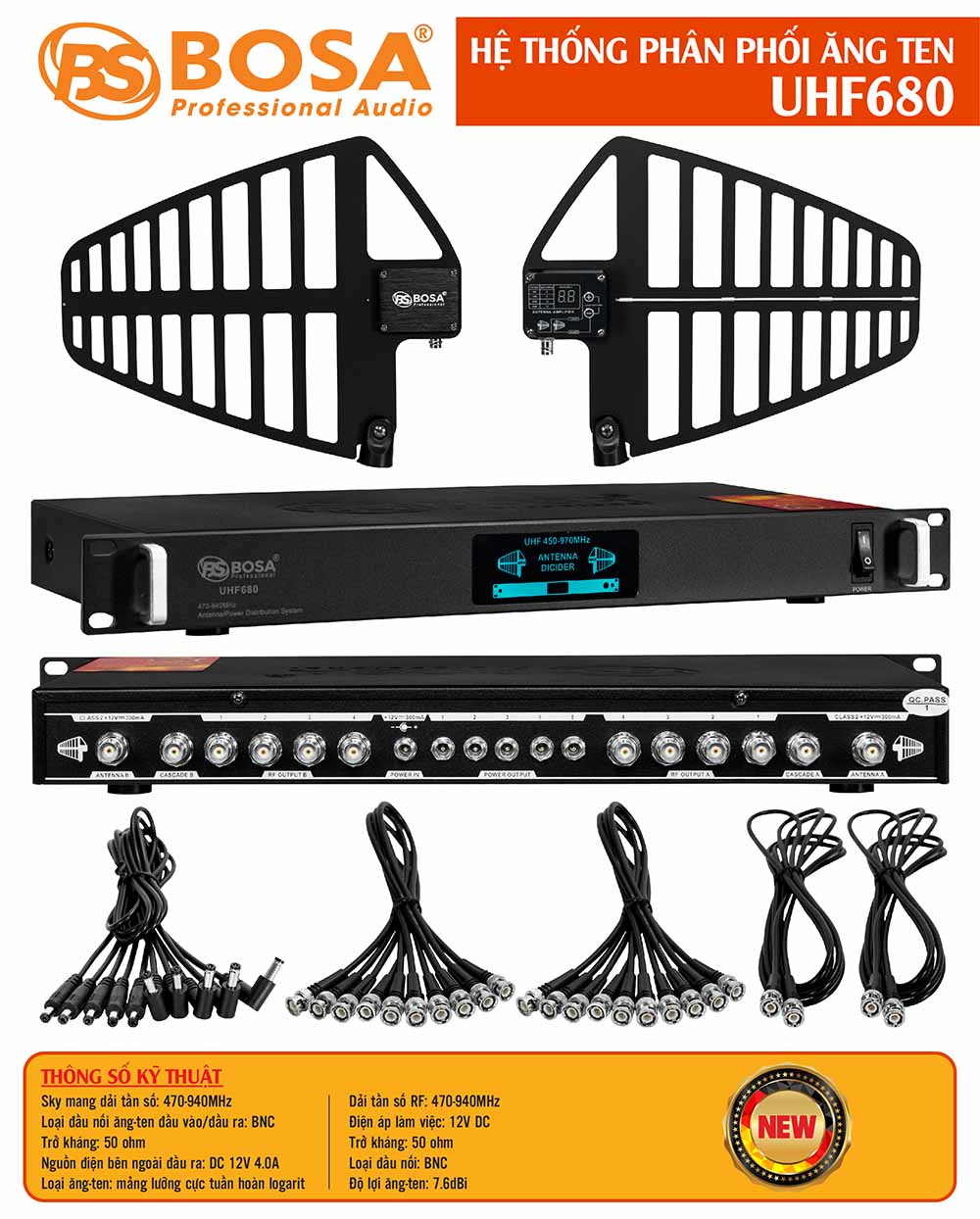 Hệ thống phân phối ăng ten bosa UHF680