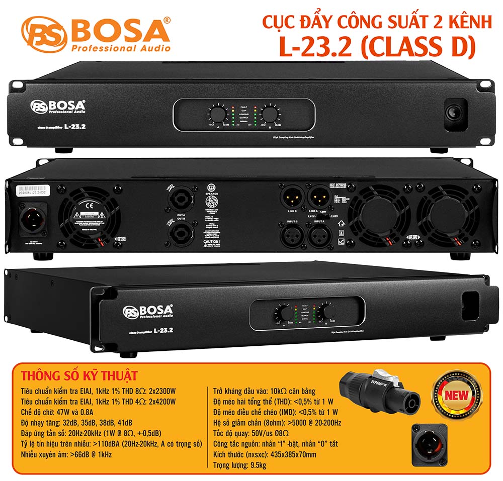 Main cục đẩy công suất 2 kênh bosa L-23.2