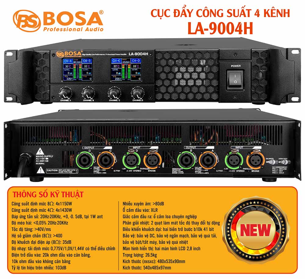 Main cục đẩy công suất 4 kênh bosa LA-9004H
