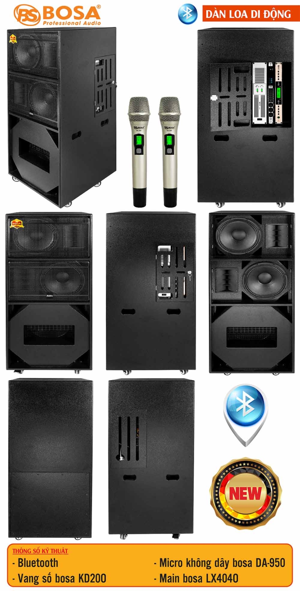 Dàn loa di động bosa cao bluetooth
