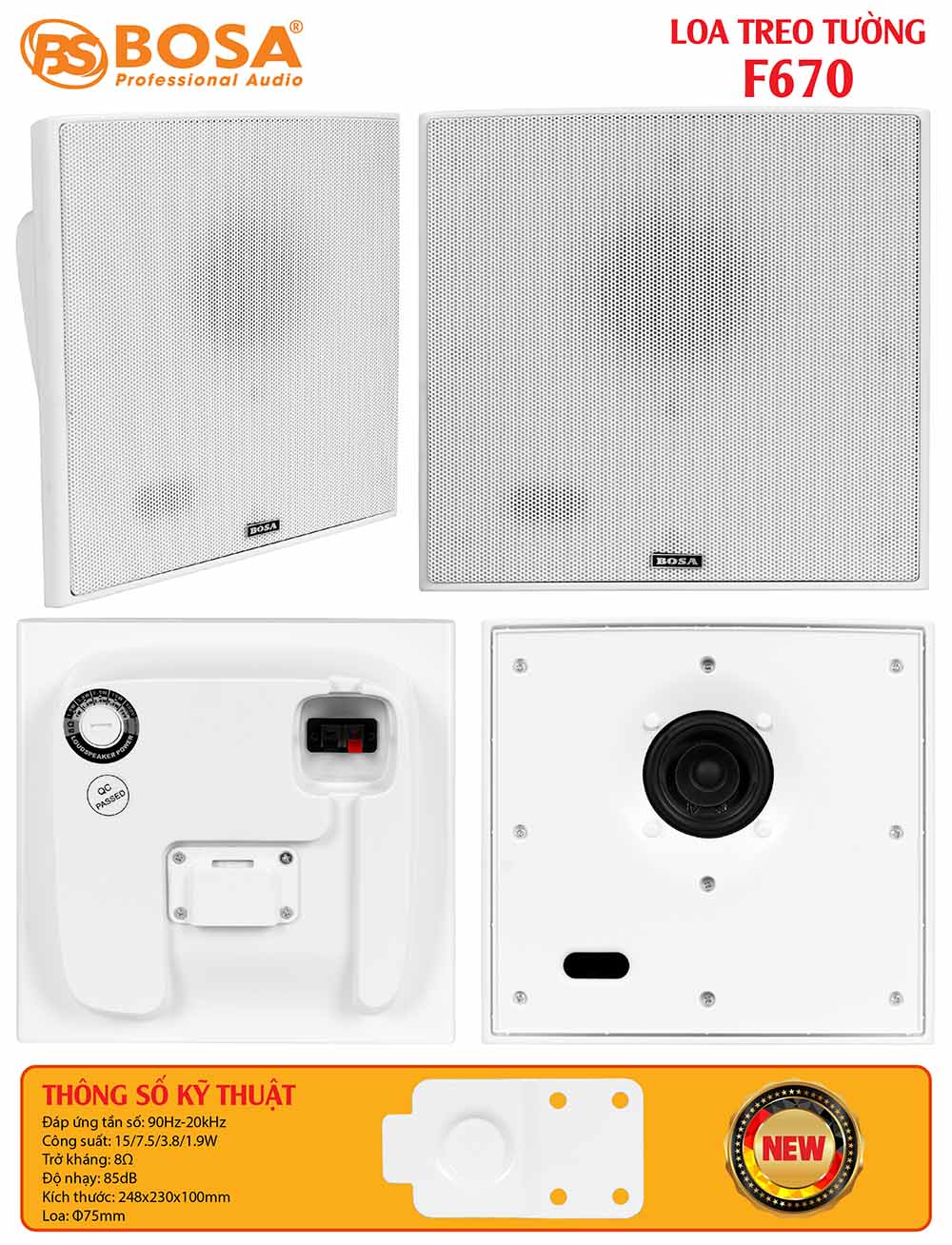 Loa treo tường bosa F670