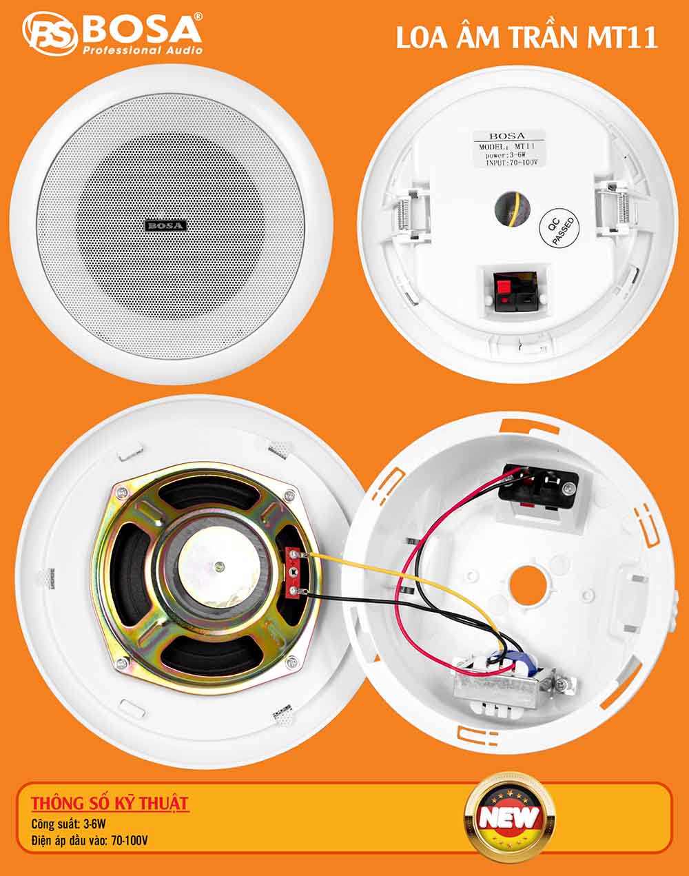 Loa âm trần bosa MT11