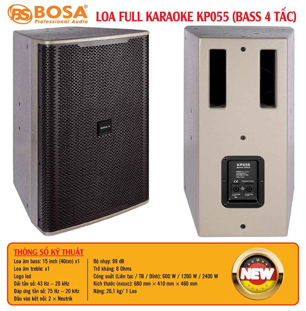 Loa full karaoke bosa KP055 (bass 4 tấc)