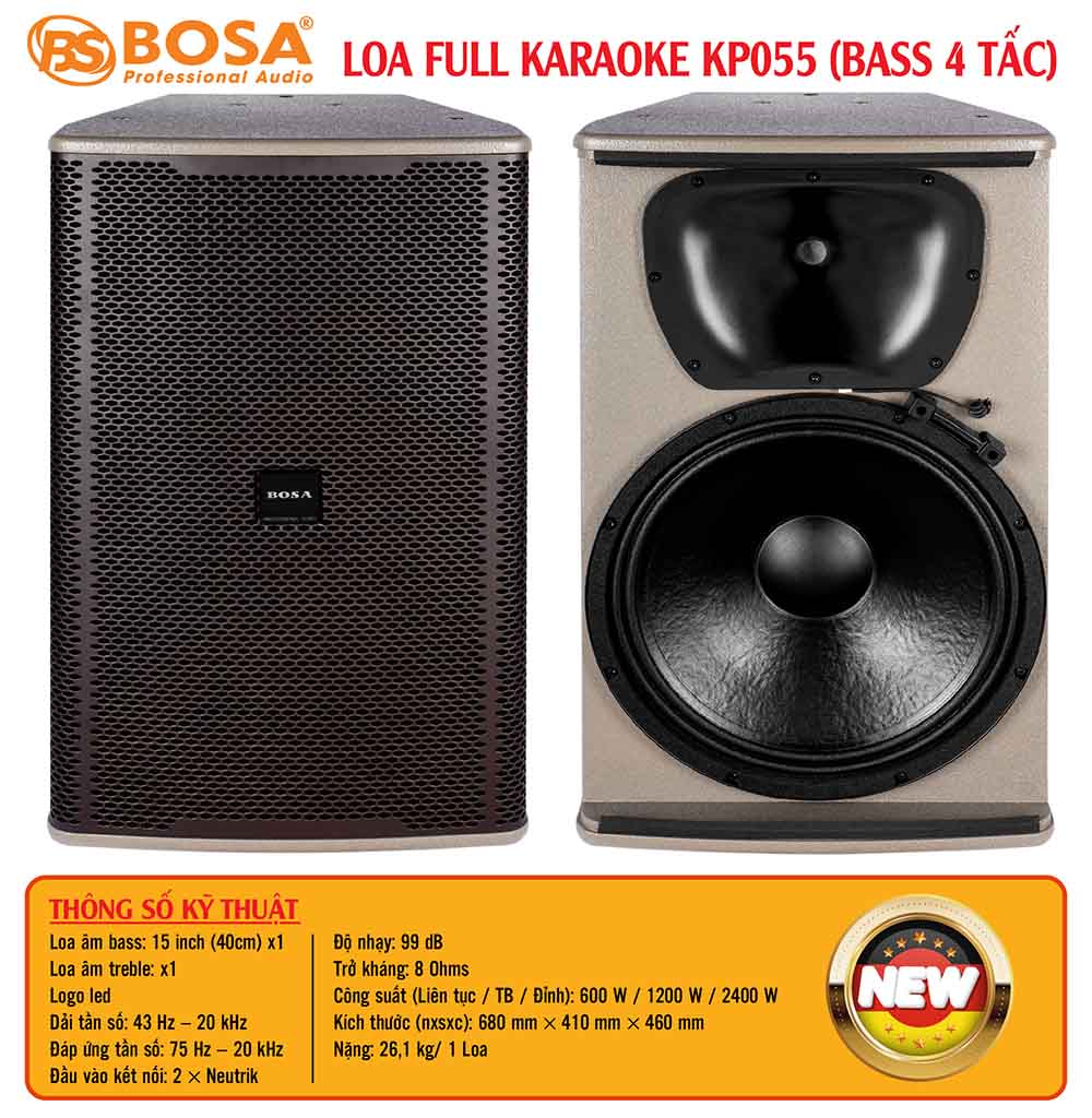 Loa full karaoke bosa KP055 (bass 4 tấc)