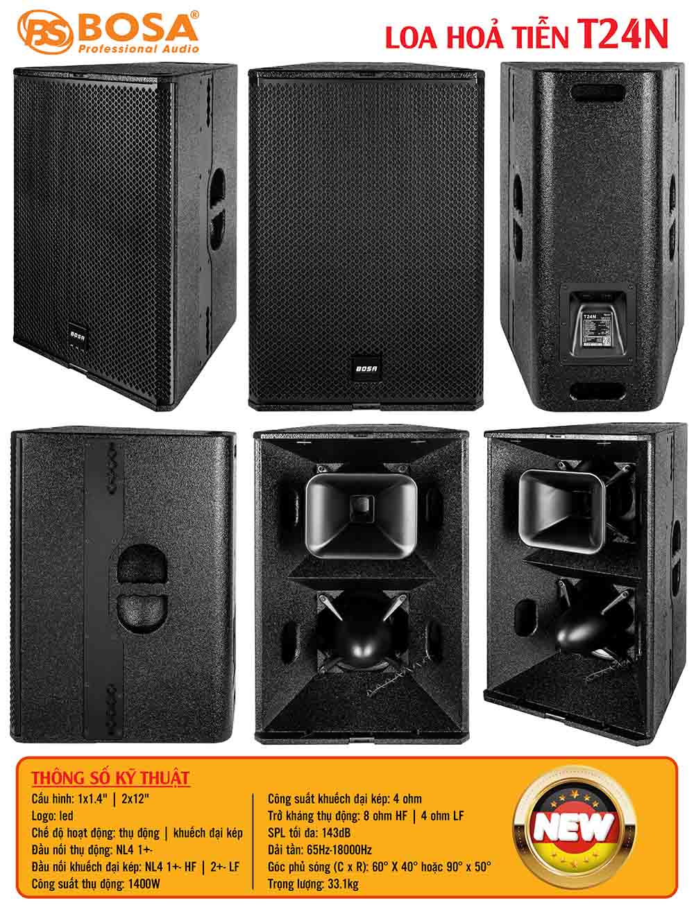 Loa hoả tiễn bosa T24N new