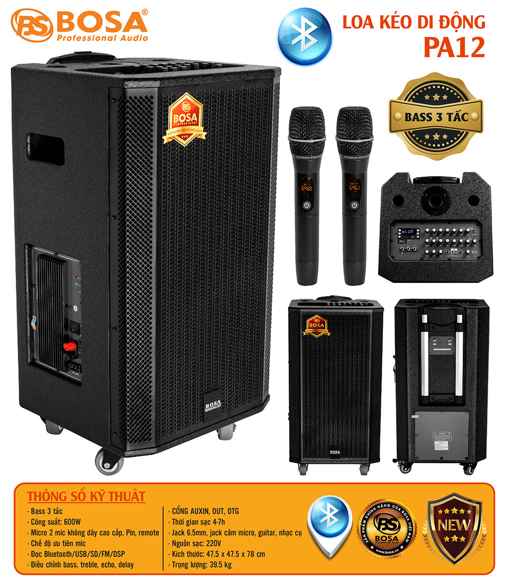 LOA KÉO DI ĐỘNG BOSA PA12