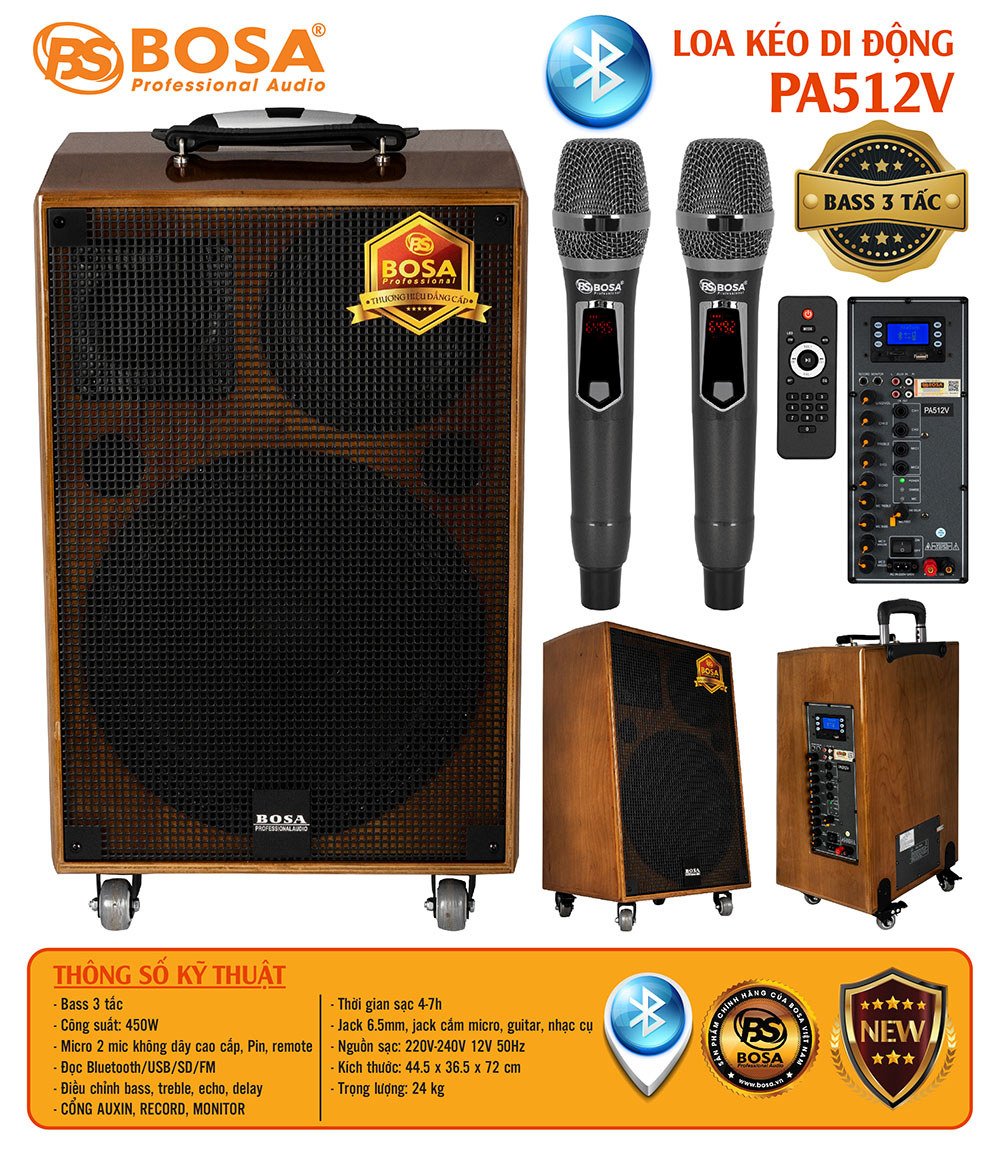 LOA KÉO DI ĐỘNG BOSA PA512V