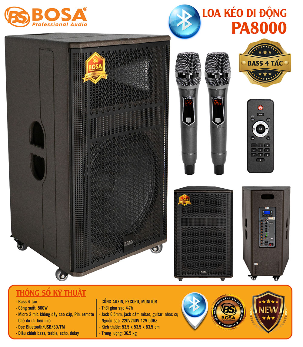 LOA KÉO DI ĐỘNG BOSA PA8000