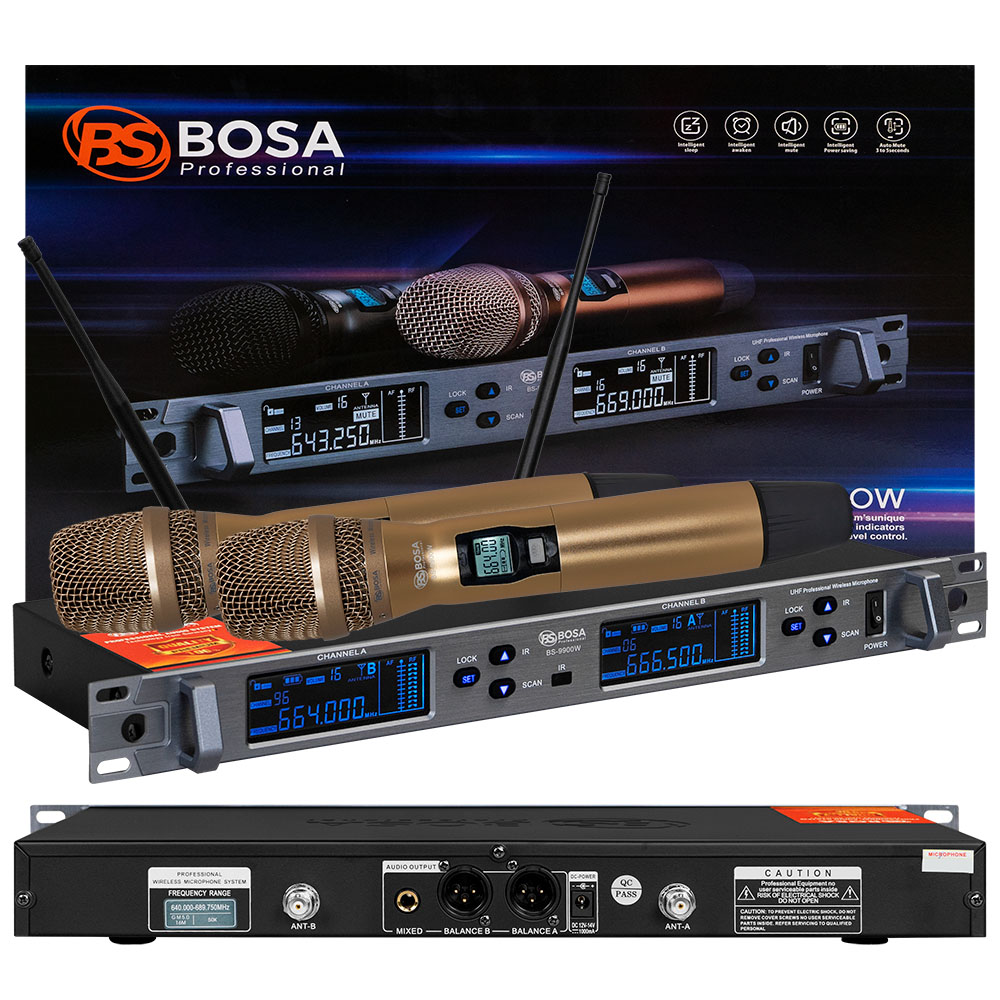 Micro không dây bosa BS-9900W vàng