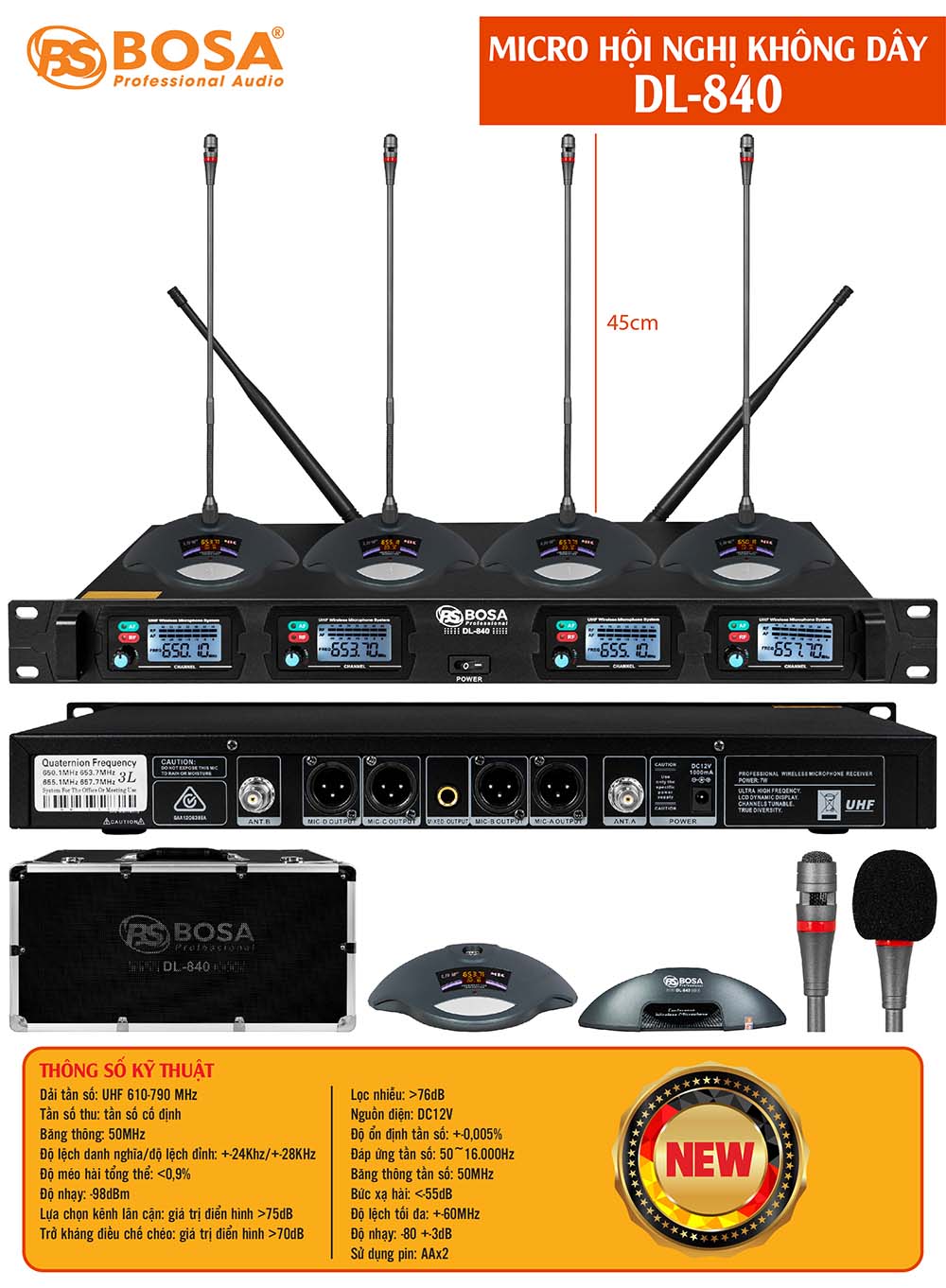 Micro hội nghị không dây bosa DL-840