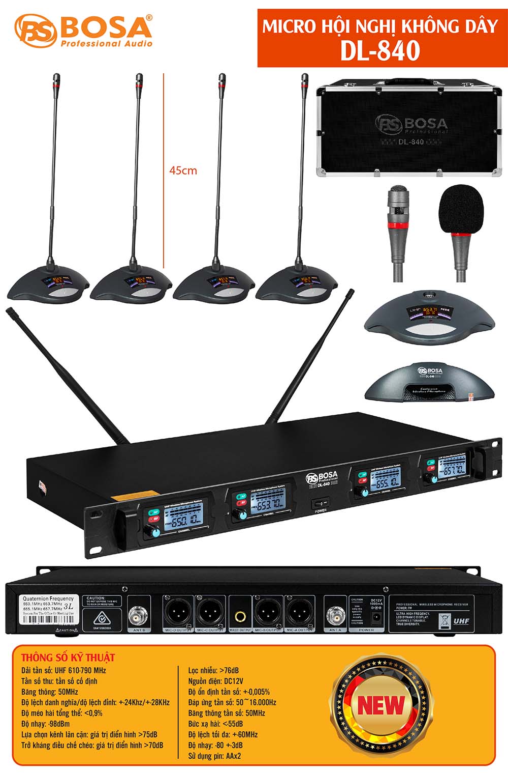 Micro hội nghị không dây bosa DL-840