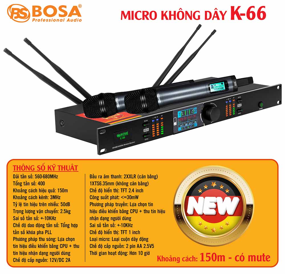 Micro không dây bosa K-66