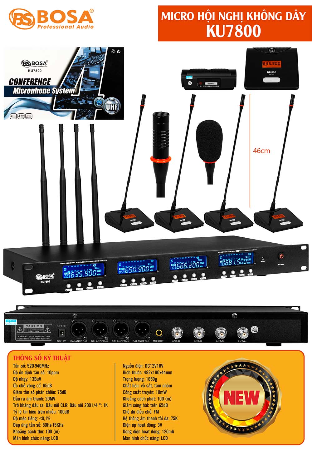 Micro hội nghị không dây bosa KU7800