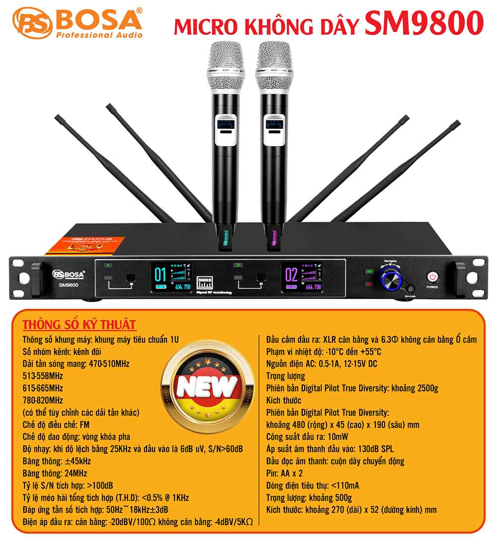Micro không dây bosa SM9800