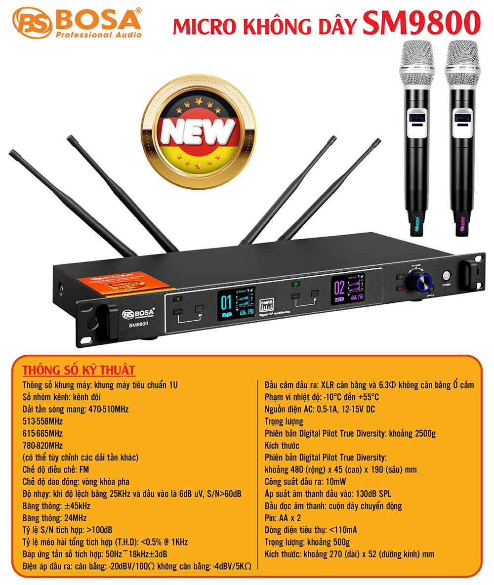 Micro không dây bosa SM9800