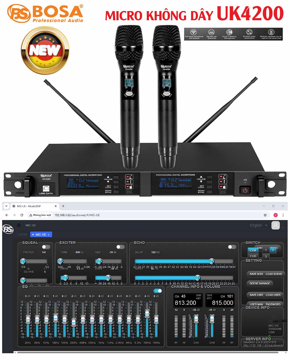 Micro không dây bosa UK4200 (BLACK)