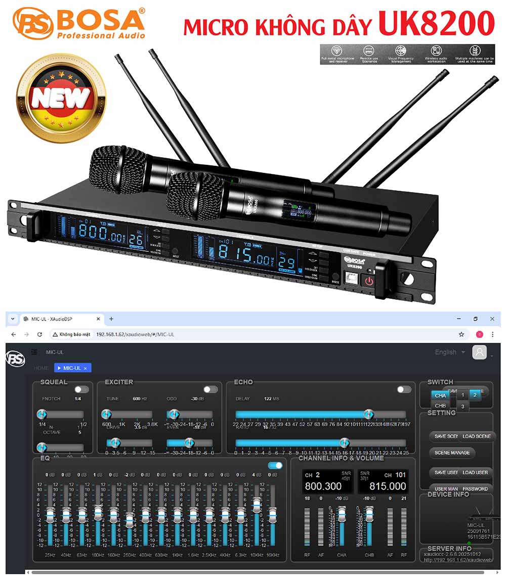 Micro không dây bosa UK8200