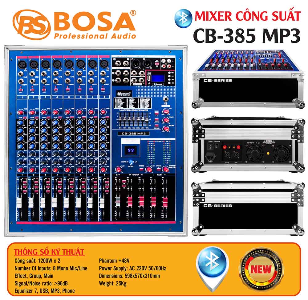 Mixer công suất bosa CB-385 MP3 (Bluetooth)