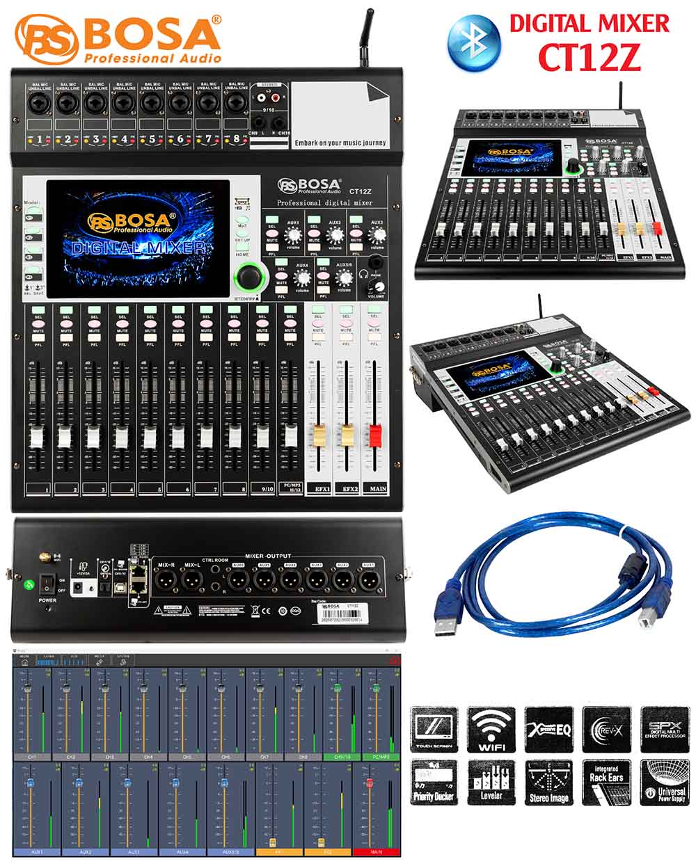 Digital mixer bosa CT12Z - bluetooth