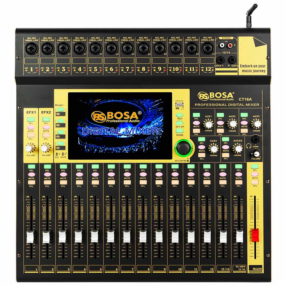 Digital mixer bosa CT16A (vàng) - bluetooth