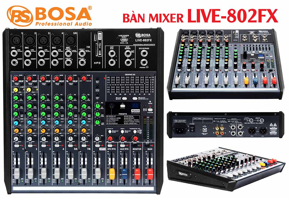 Mixer bosa LIVE 802FX