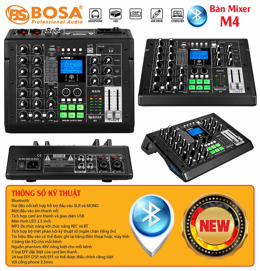 Bàn mixer bosa M4 bluetooth