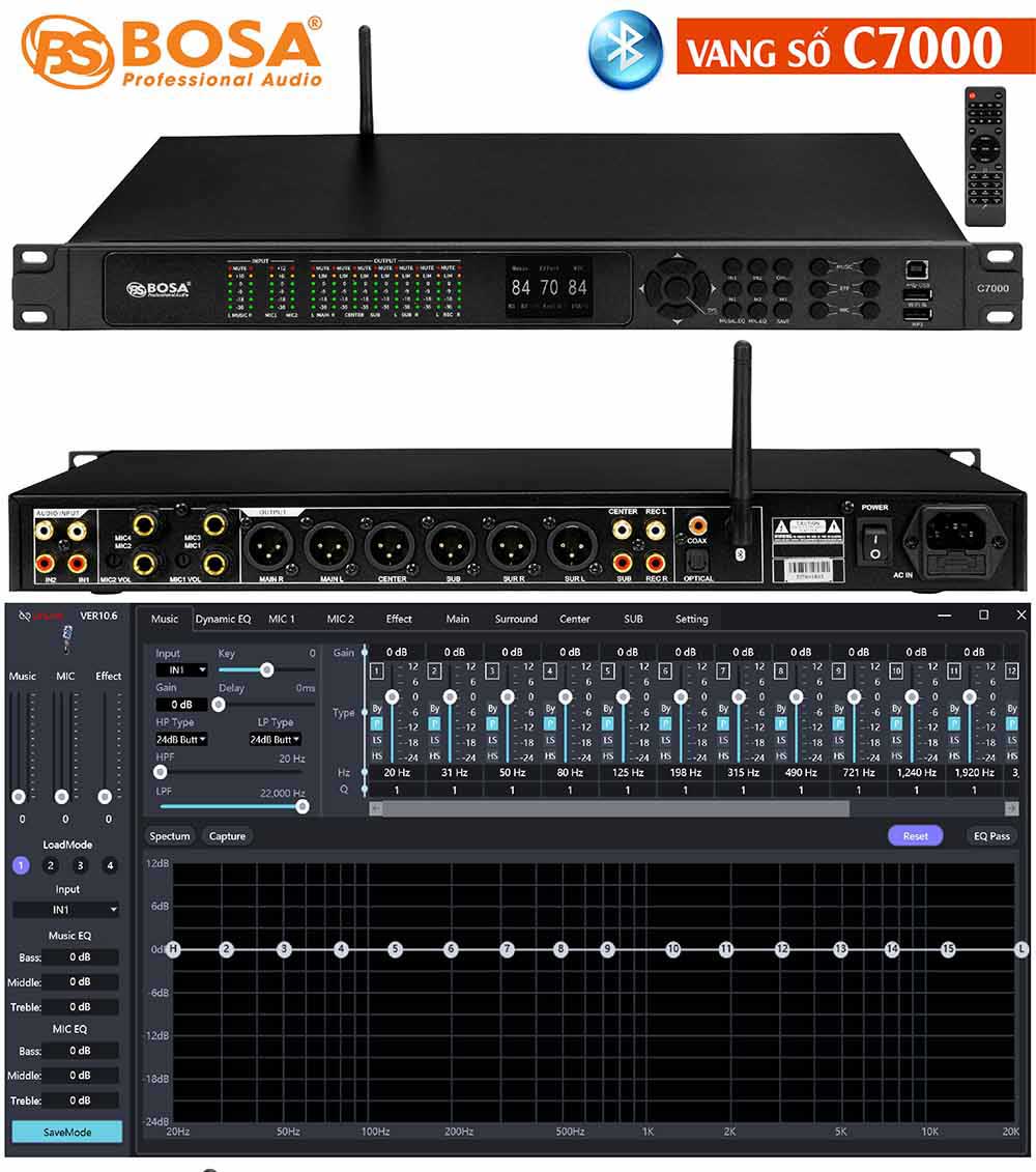 vang số vang số karaoke vang số bosa vang bosa VANG SỐ BOSA C7000 bluetooth