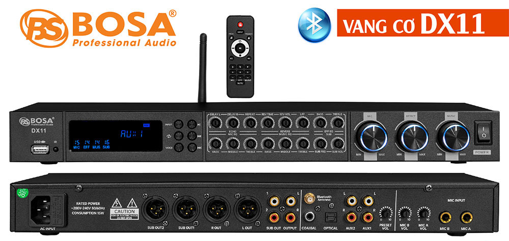 vang cơ vang cơ karaoke vang cơ bosa vang karaoke vang bosa vang co Vang cơ bosa DX11 bluetooth đen
