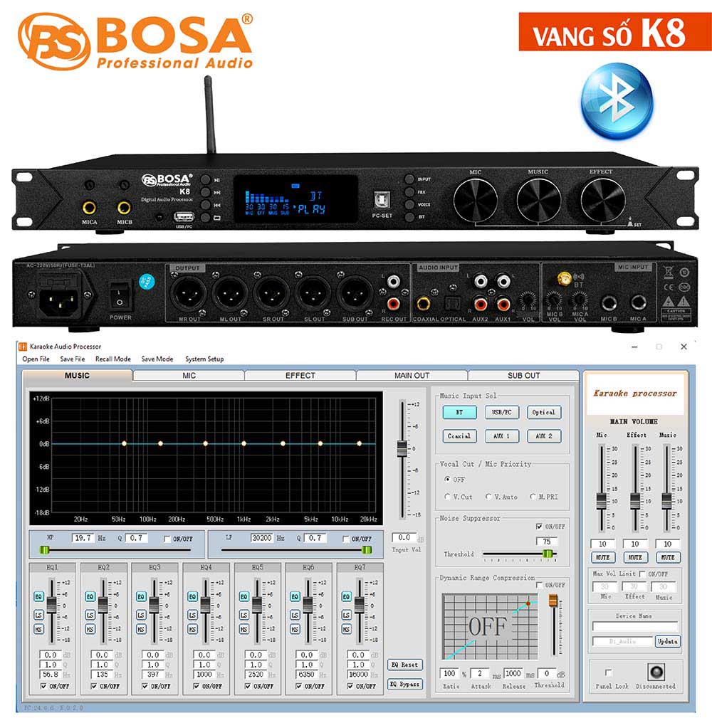 vang số vang số karaoke vang số bosa vang bosa Vang số bosa K8 bluetooth