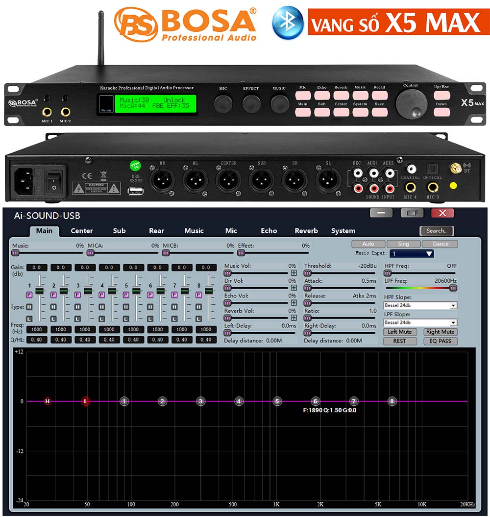 Vang số bosa X5 MAX - bluetooth