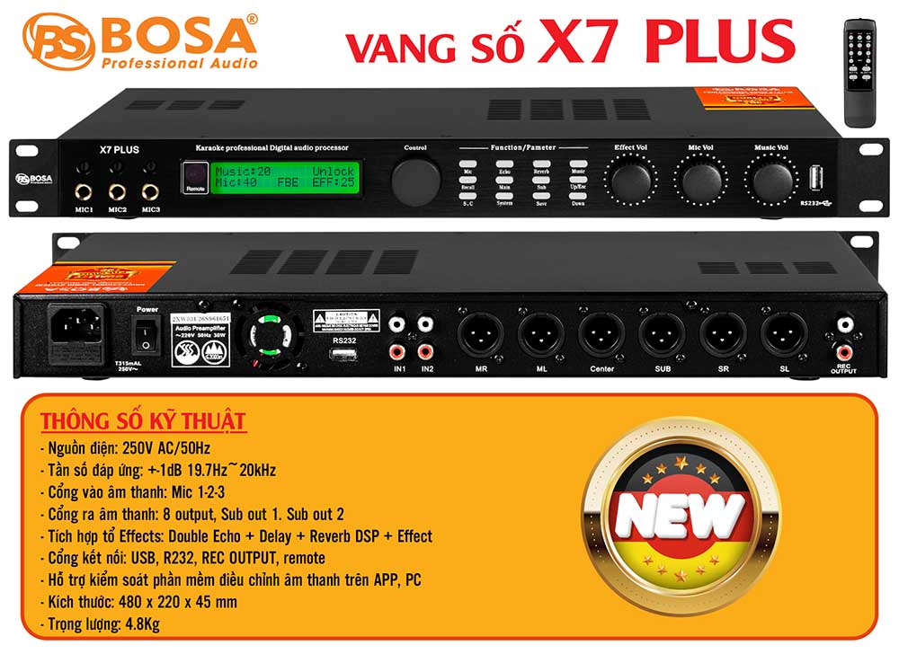 Vang số bosa X7 PLUS