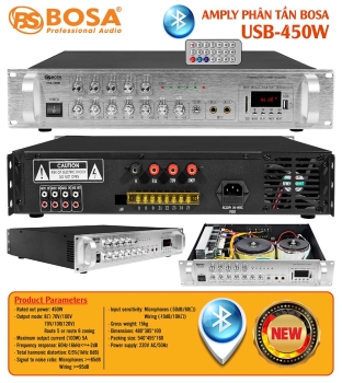 Amply phân tần bosa USB-450W bluetooth
