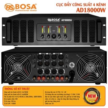 Cục đẩy công suất 4 kênh bosa AD18000W