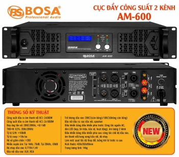 Main cục đẩy công suất 2 kênh bosa AM-600