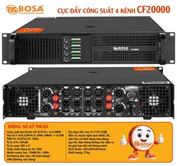 Cục đẩy công suất 4 kênh bosa CF20000 (ĐEN)
