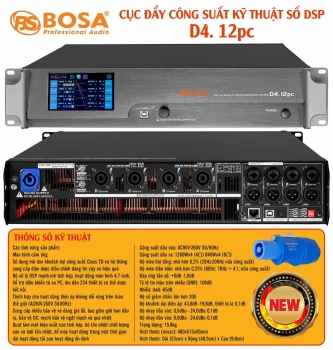 main cục đẩy công suất bosa kỹ thuật số DSP D4.12pc